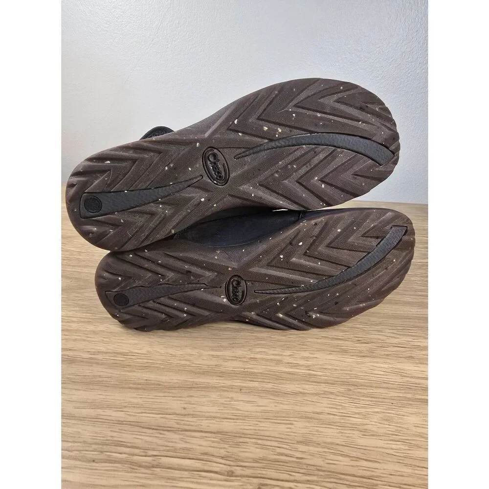 Chaco Barbary Casual Ankle Boots Womens Size 7.5 EU 38.5 Black Leather Gray Wool